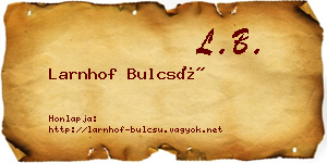 Larnhof Bulcsú névjegykártya